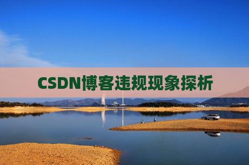 CSDN博客违规现象探析